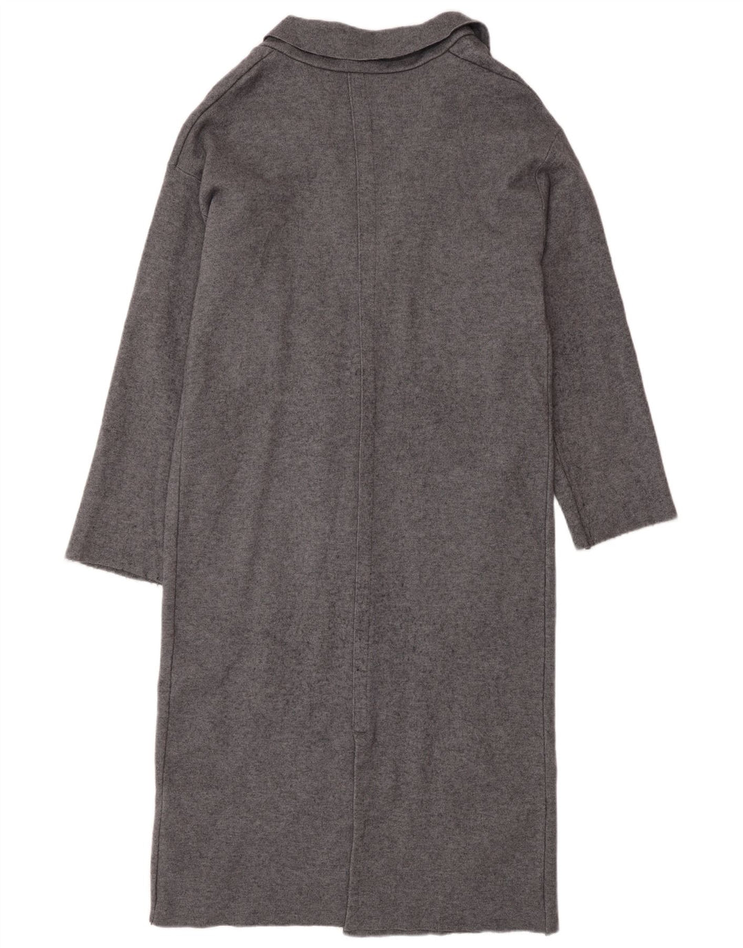 Zara Mujer Jersey Cárdigan Largo UK 44 Viscosa Gris Medio