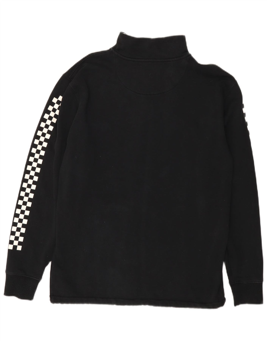 VANS Hombre Sudadera con cremallera y cuello tipo jersey de algodón geométrico negro mediano