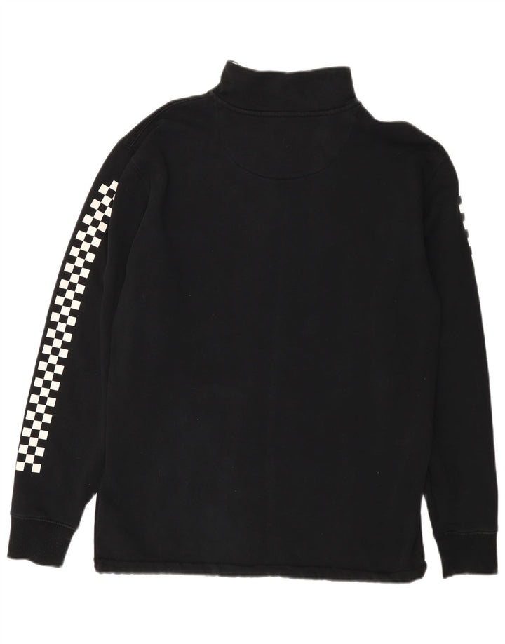 VANS Hombre Sudadera con cremallera y cuello tipo jersey de algodón geométrico negro mediano