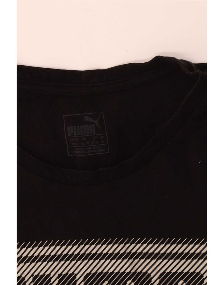 Puma Camiseta gráfica para hombre Top Medium Black Cotton
