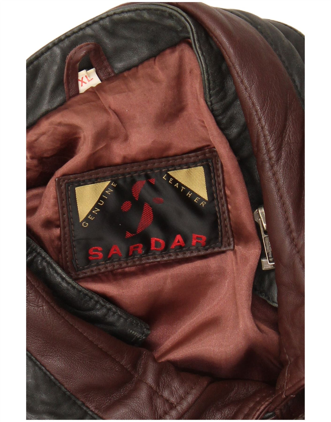 SARDAR Chaqueta de cuero para hombre UK 42 XL Cuero marrón