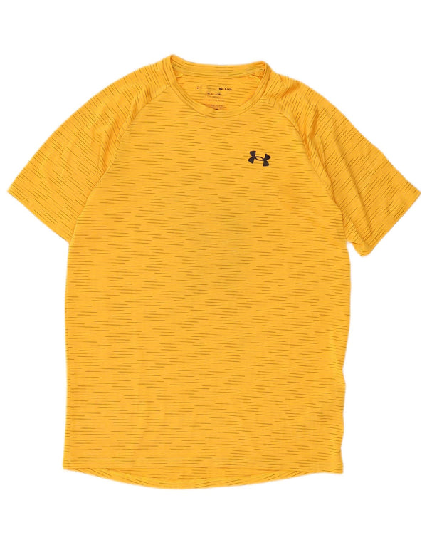 Camiseta Under Armour Hombre Top Small Poliéster A Rayas Amarillas