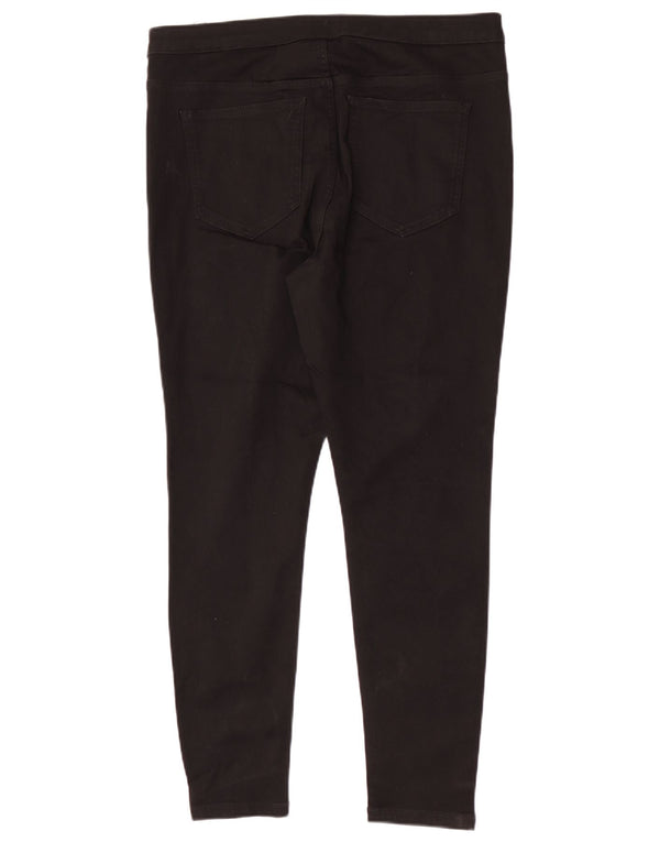 Marks & Spencer Pantalones Casuales de Cintura Alta para Mujer UK 18 XL W34 L28 Negro