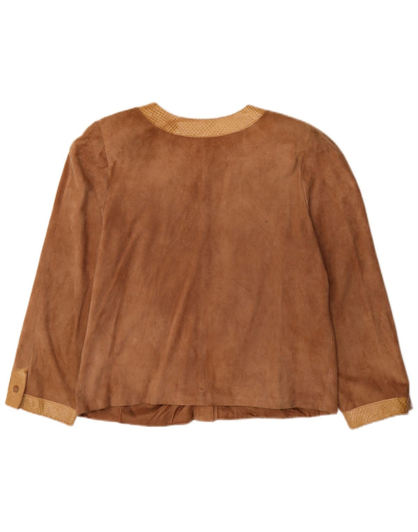 Bruno Magli Chaqueta de ante para mujer UK 44 Grande Marrón