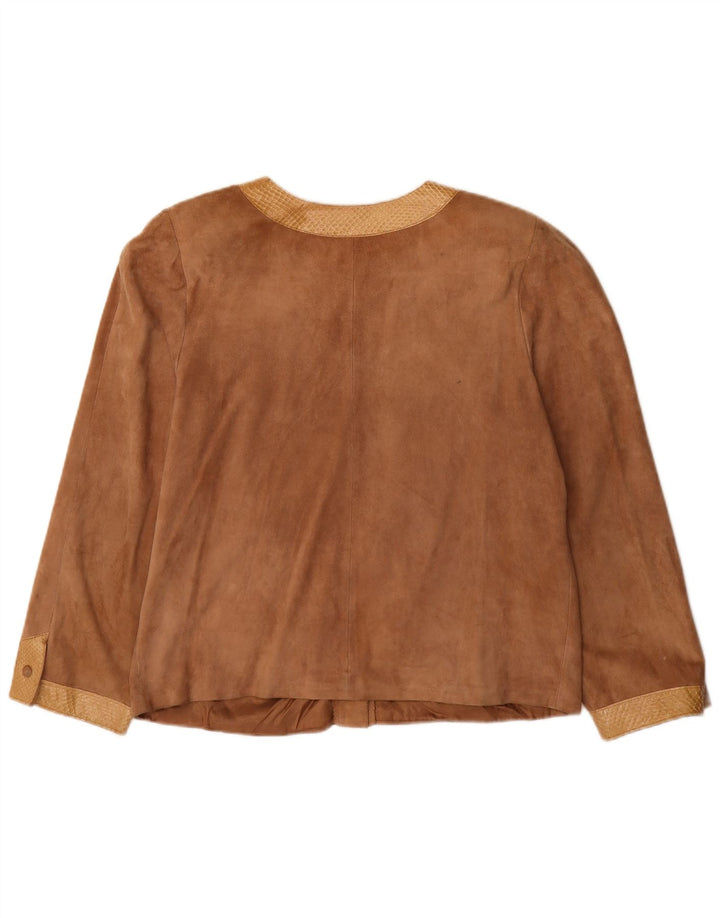 Bruno Magli Chaqueta de ante para mujer UK 44 Grande Marrón