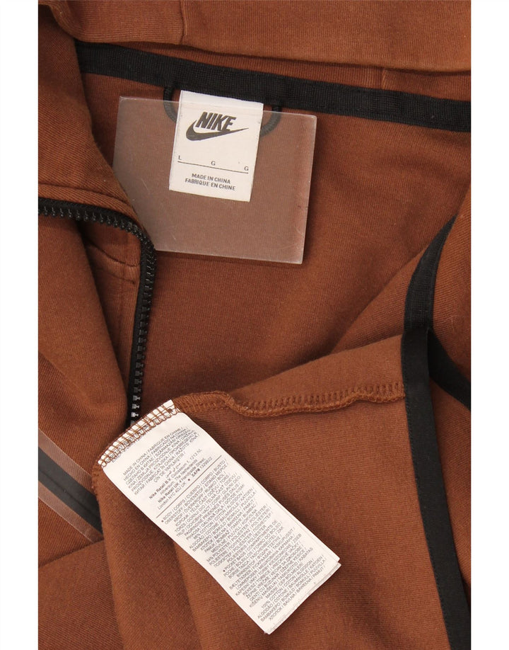Nike - Sudadera con capucha y cremallera para hombre, talla grande, algodón marrón