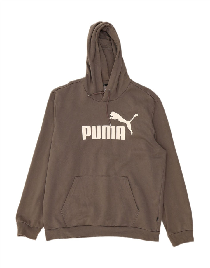 PUMA Jersey con capucha gráfica para hombre, tamaño grande, algodón gris