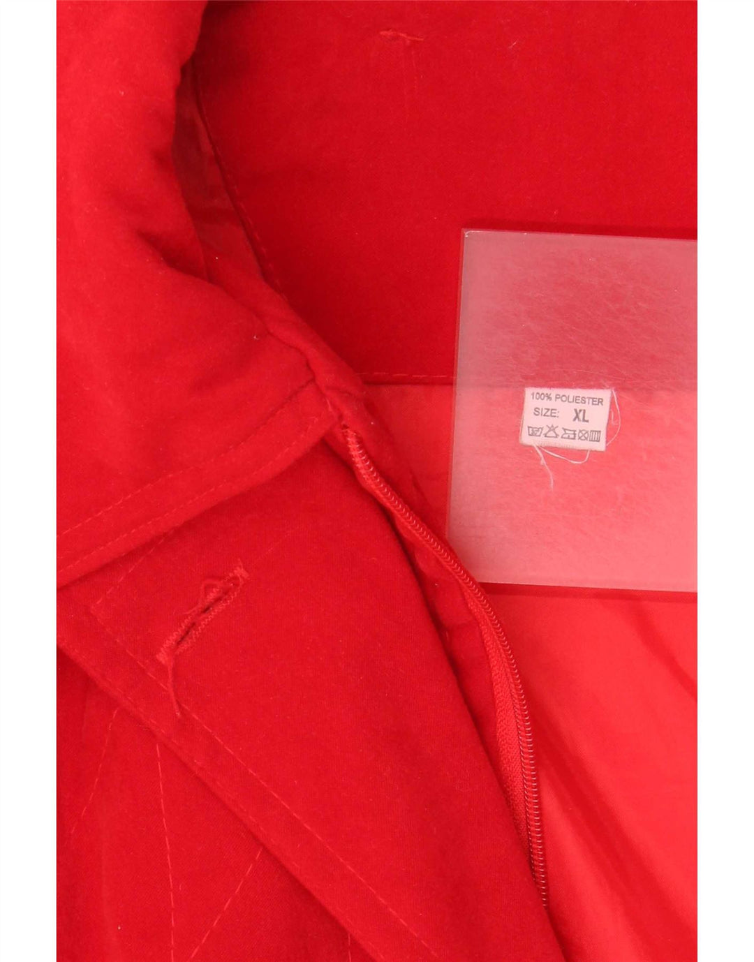 Vintage mujer con capucha chaqueta parka de gran tamaño Reino Unido 18 XL poliéster rojo