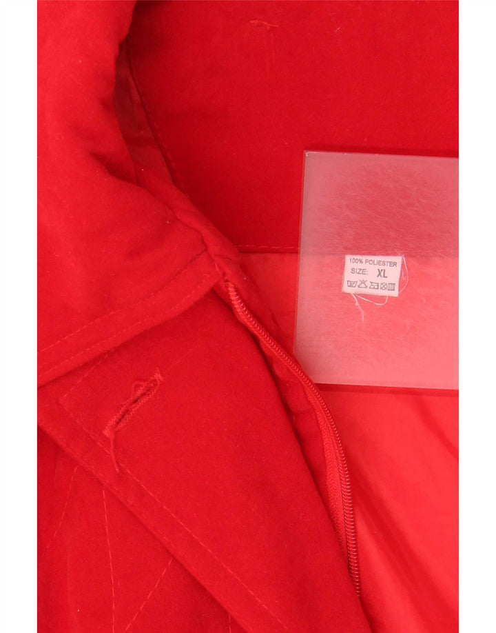 Vintage mujer con capucha chaqueta parka de gran tamaño Reino Unido 18 XL poliéster rojo