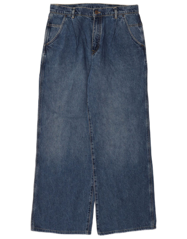 Massimo Dutti Jeans Pierna Ancha Mujer EU 40 Medium W30 L30 Azul Algodón