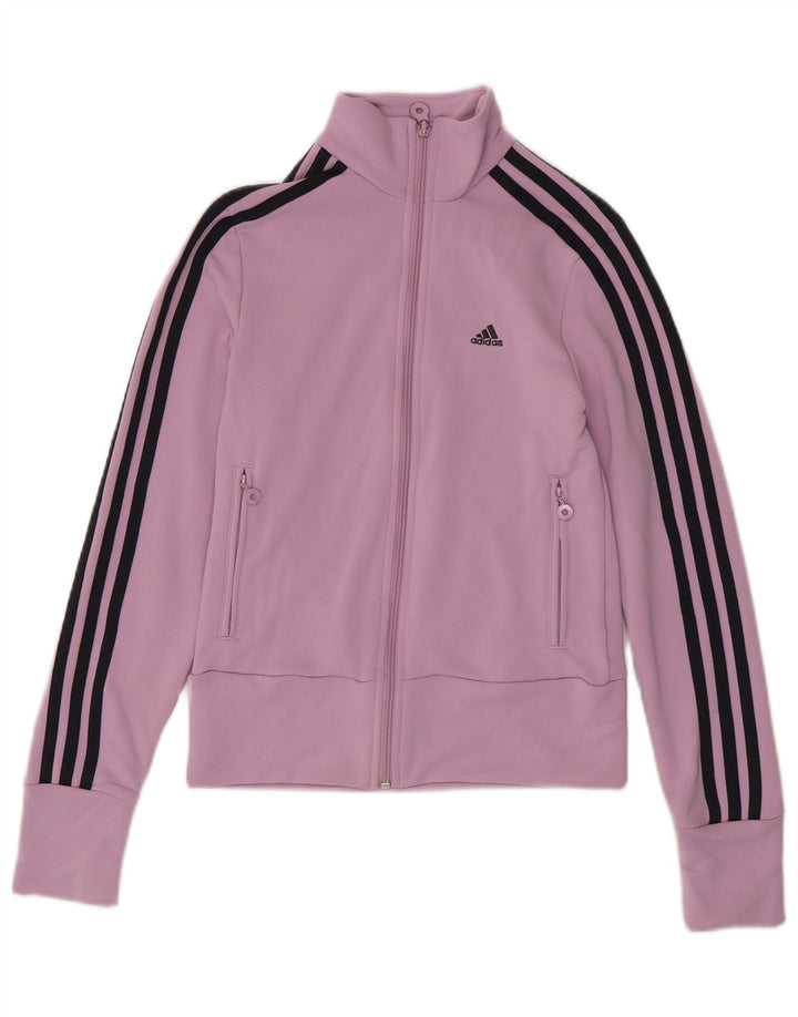 Adidas Mujer Chándal Top Chaqueta UK 8 Pequeño Púrpura Poliéster