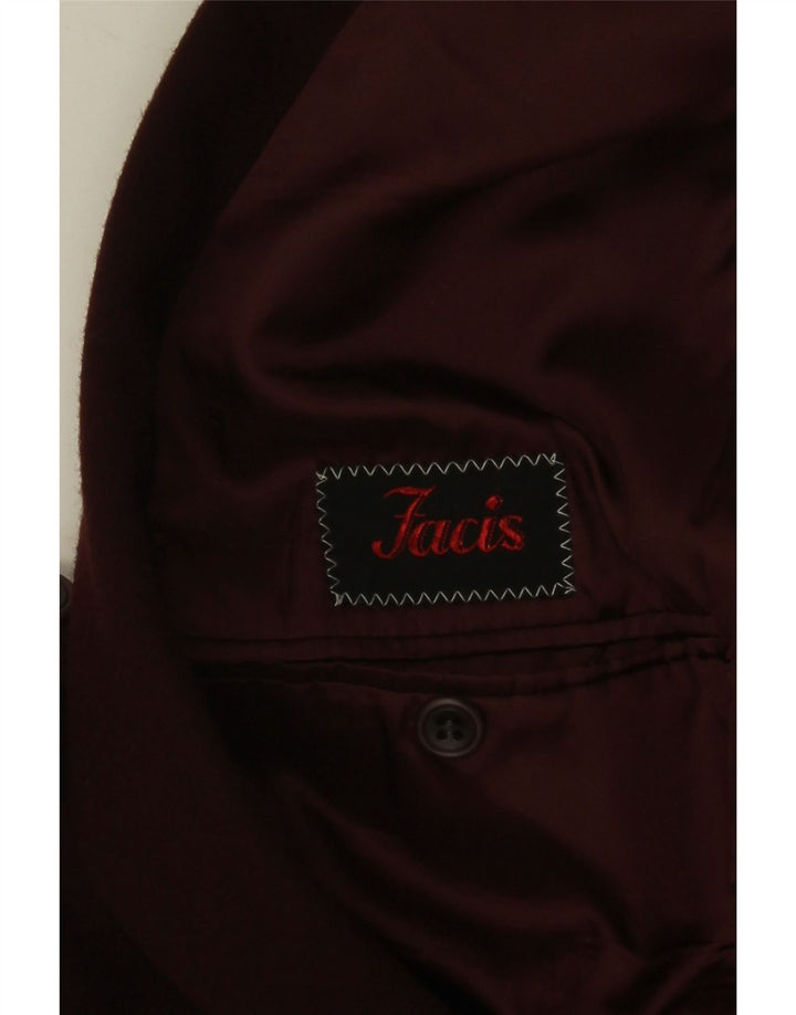 Facis Chaqueta tipo blazer larga con 2 botones para hombre IT 52 XL Lana virgen burdeos
