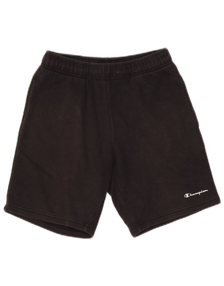 Champion Pantalones cortos deportivos para hombre pequeños de algodón negro