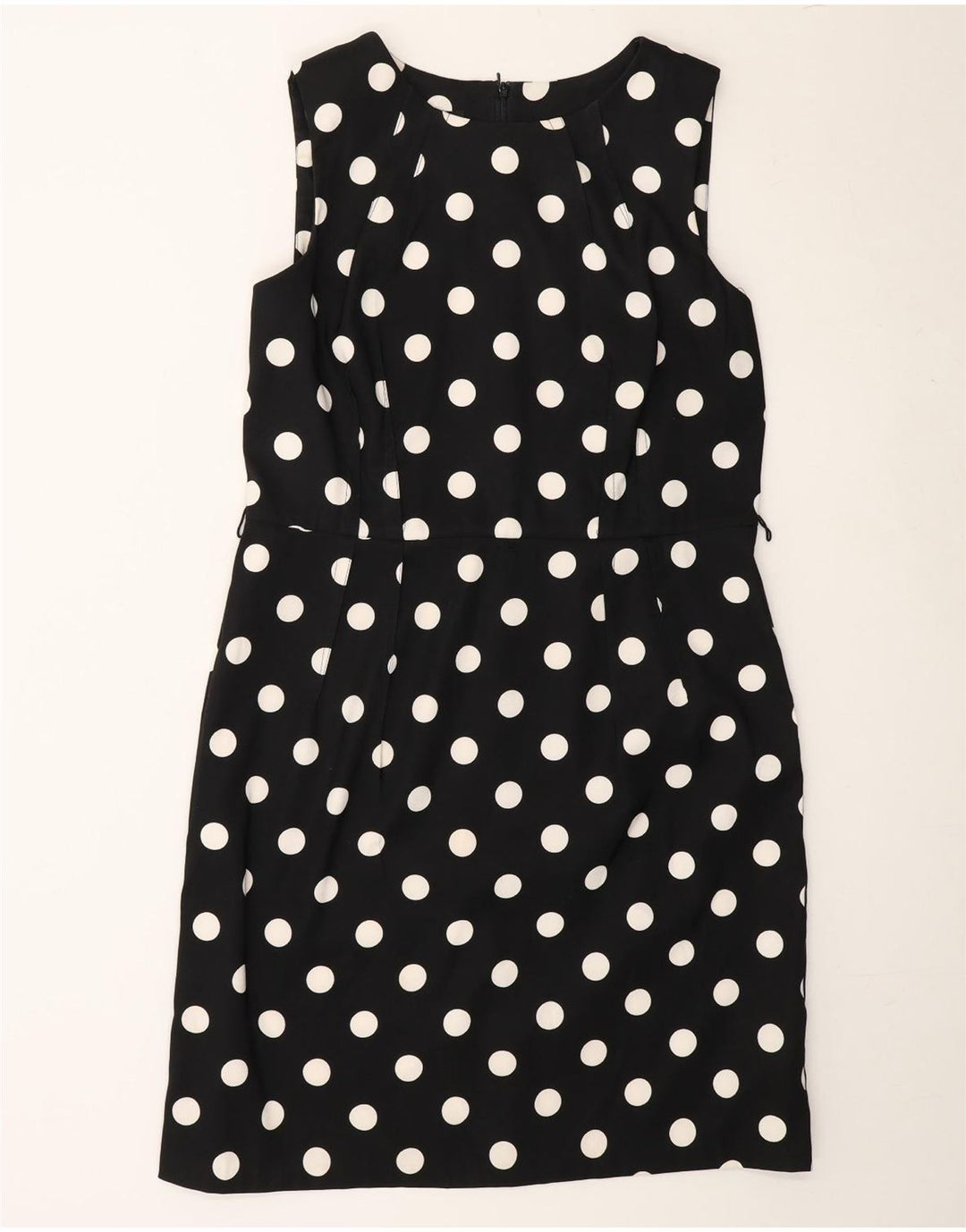 AGB Womens Sleeveless Sheath Dress UK 14 Medium Black Polka Dot Polyester Vintage AGB and Second-Hand AGB from Messina Hembry 