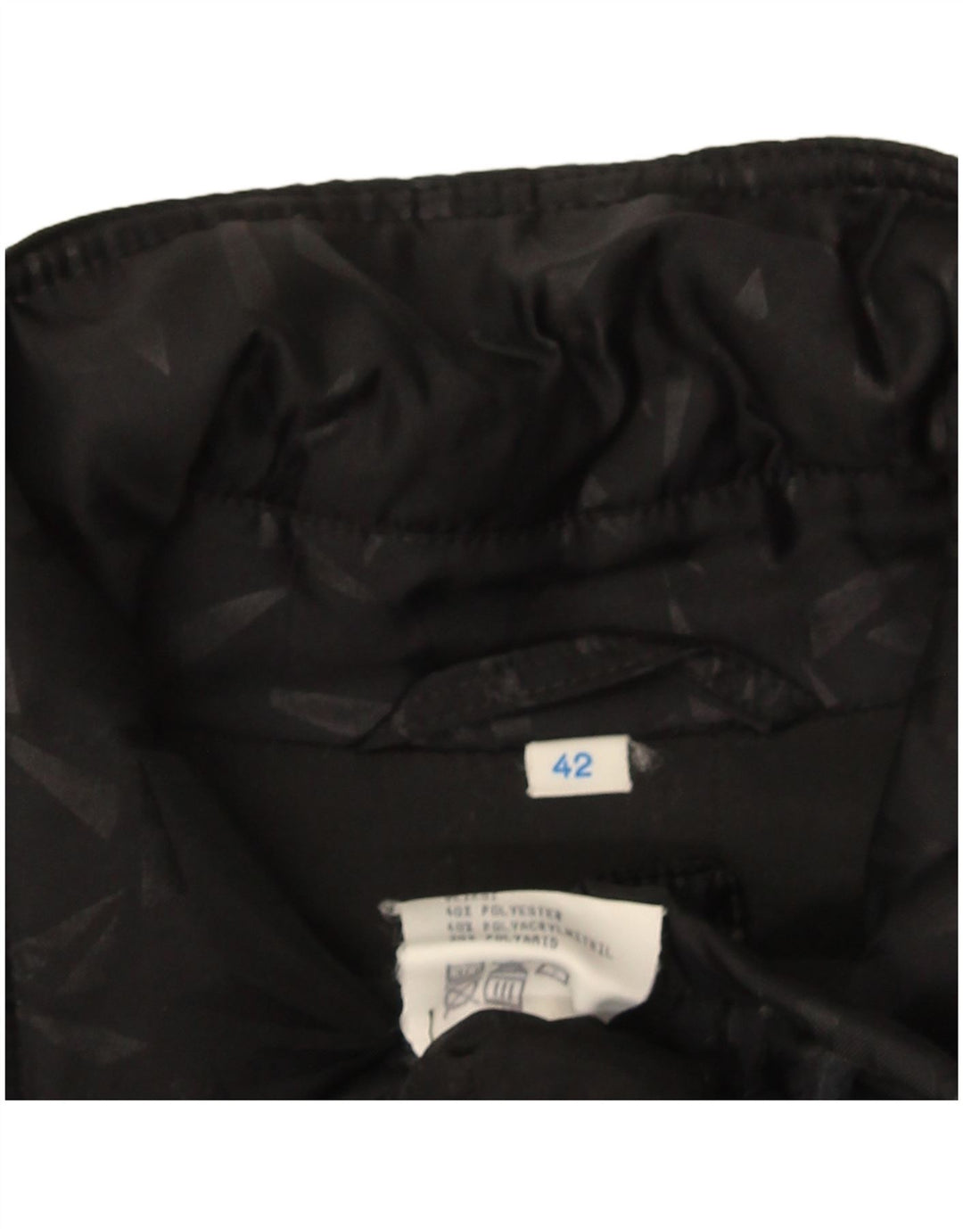 Vintage mujer oversize cortavientos abrigo IT 42 Medio Negro Geométrico