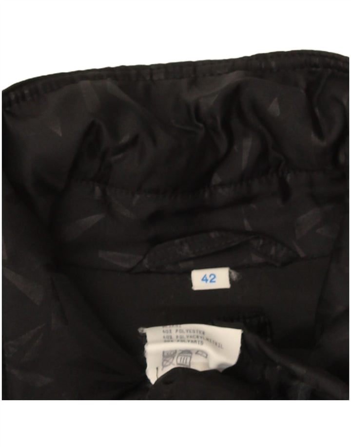Vintage mujer oversize cortavientos abrigo IT 42 Medio Negro Geométrico
