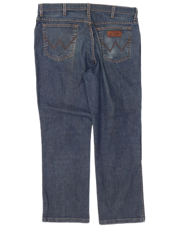Wrangler Vaqueros rectos elásticos Texas para hombre W38 L29 Algodón azul