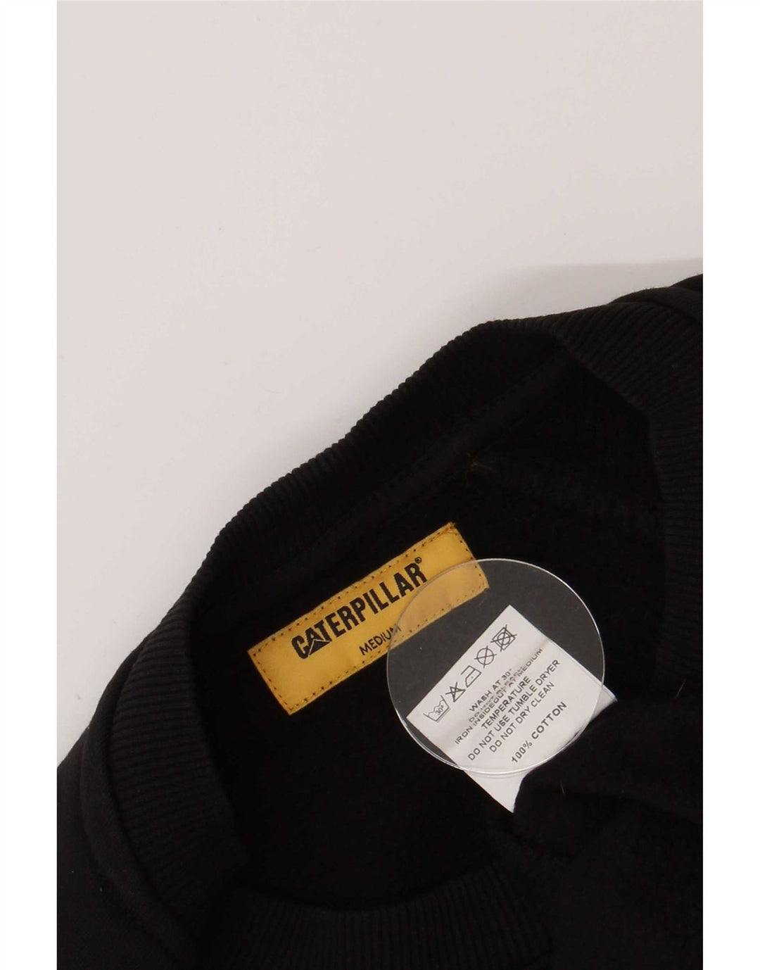 Caterpillar Hombre Sudadera Gráfica Jersey Mediano Algodón Negro