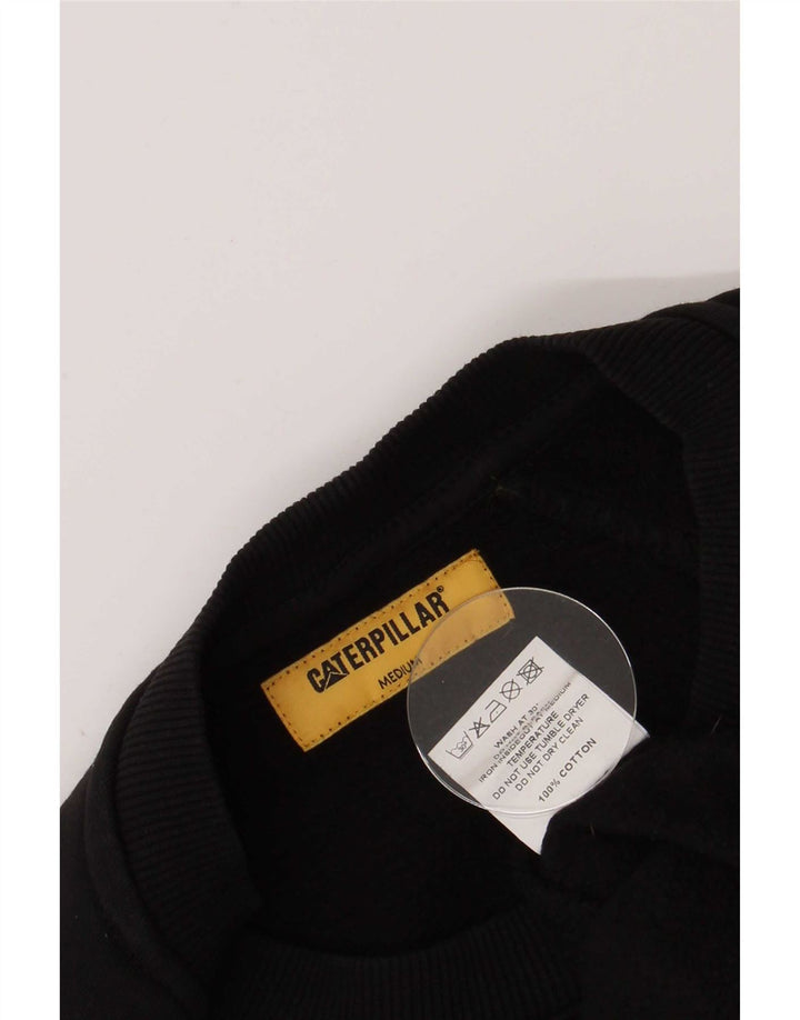 Caterpillar Hombre Sudadera Gráfica Jersey Mediano Algodón Negro