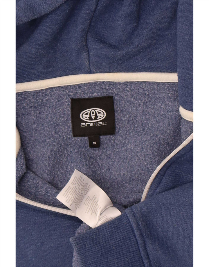 Animal Sudadera con capucha y cremallera para hombre Algodón azul medio