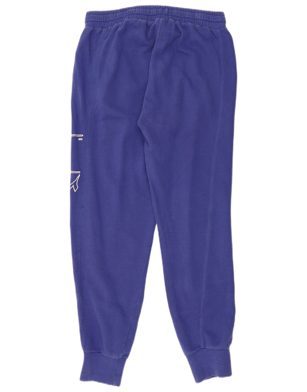 Diadora Mujer Pantalones De Chándal Gráfico Joggers UK 44 Large Azul Algodón