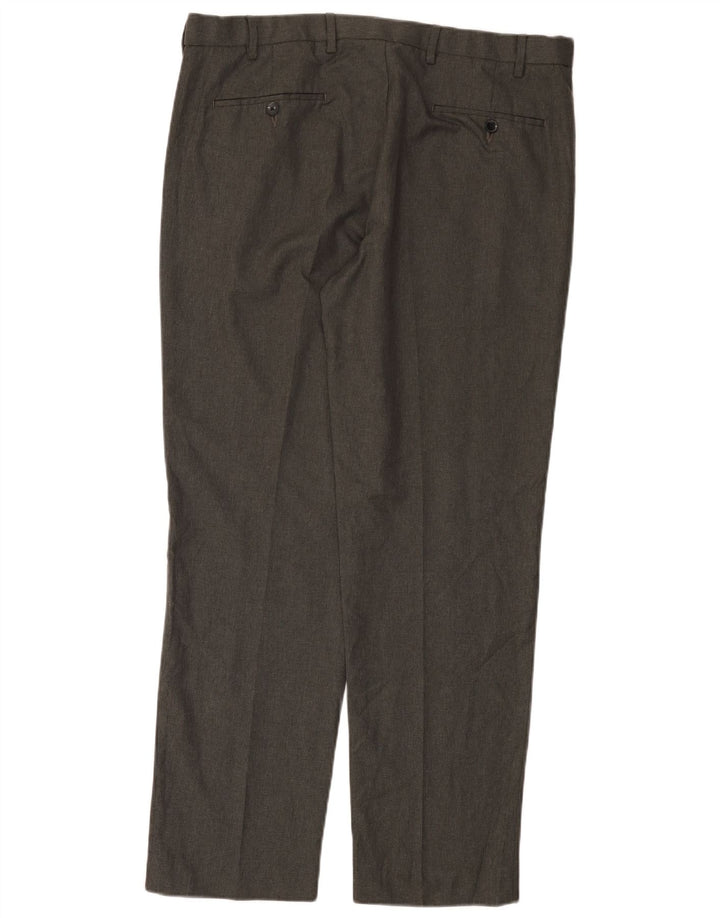 Marks & Spencer Pantalones de traje rectos de corte regular para hombre W38 L31 Gris