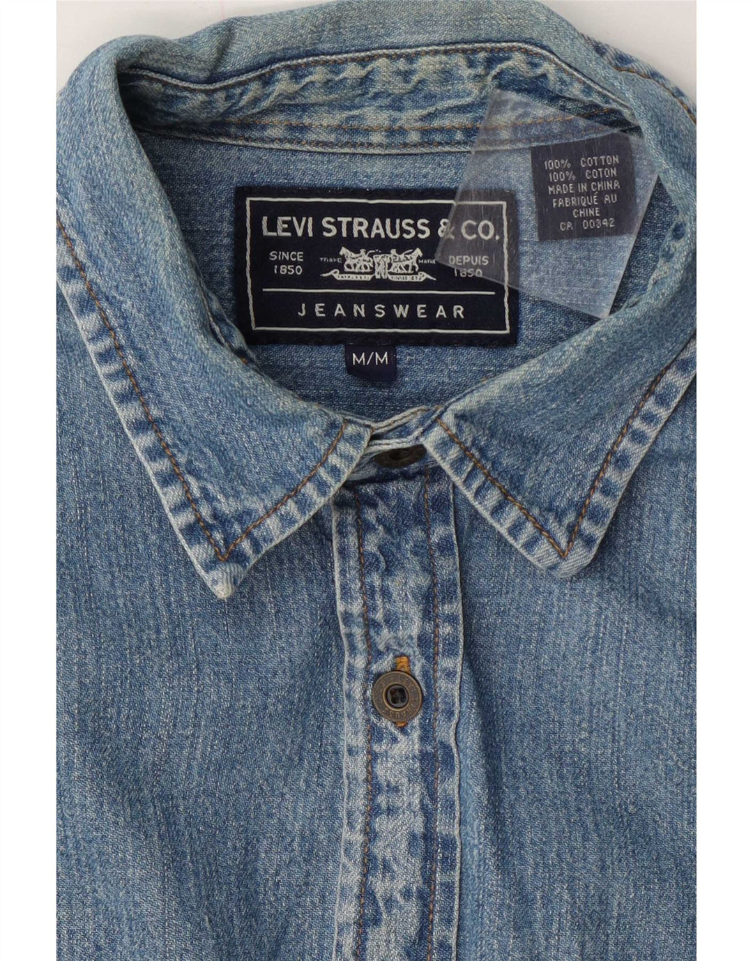 Levi's Hombre Camisa Vaquera De Manga Corta Algodón Azul Medio