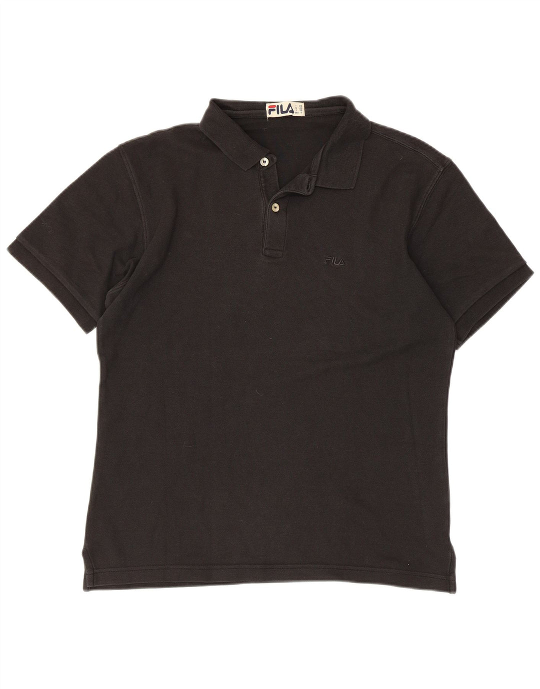 Fila Polo Hombre Pequeño Algodón Negro