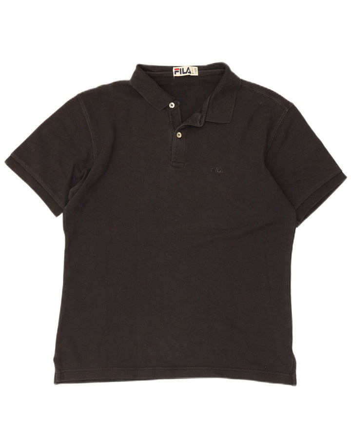 Fila Polo Hombre Pequeño Algodón Negro