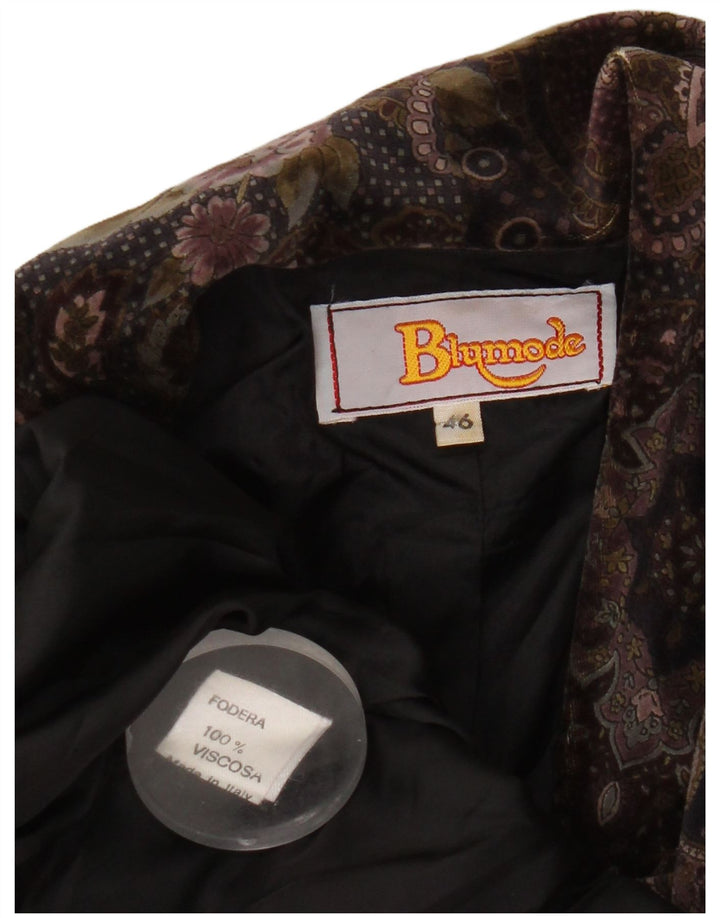 Blumode Chaqueta Blazer de 2 Botones para Mujer EU 46 XL Marrón Floral