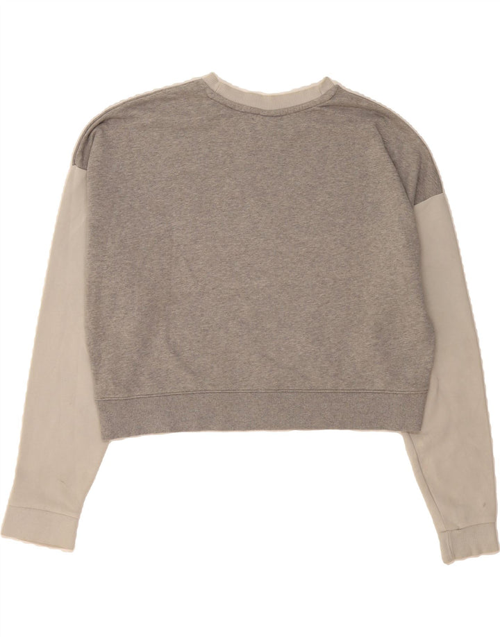 REEBOK Womens Oversized Crop Sweatshirt Jumper UK 20/22 XL Grey Vintage Reebok and Second-Hand Reebok from Messina Hembry 