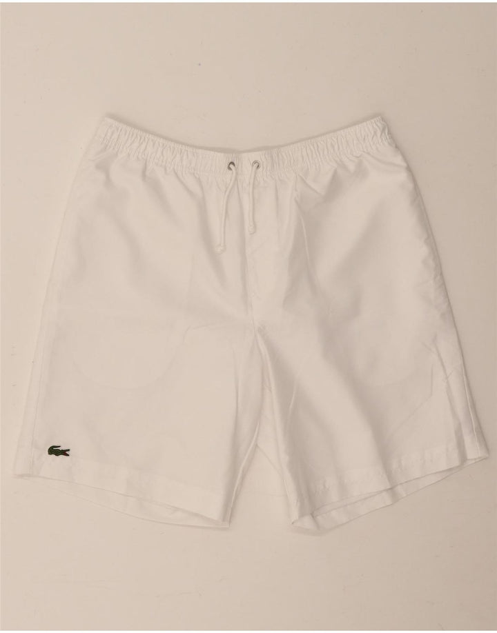 Pantalones cortos deportivos para hombre Lacoste Talla 4 Mediano Blanco Poliéster