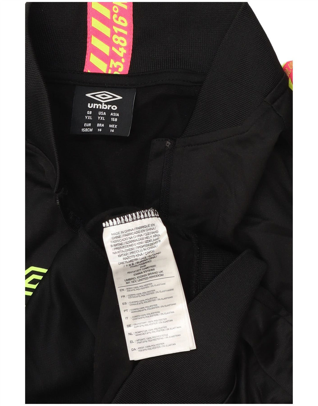 Umbro Chaqueta de chándal gráfica para niños 12-13 años XL Negro Poliéster