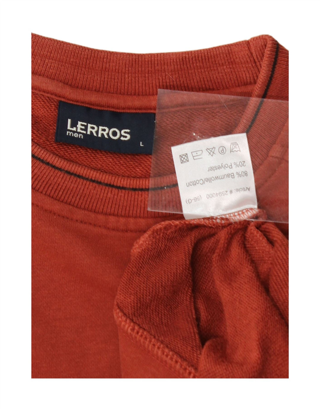 LERROS Mens Sweatshirt Jumper Large Orange Cotton Vintage Lerros and Second-Hand Lerros from Messina Hembry 