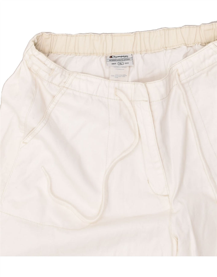 CHAMPION Womens Sport Shorts XL White Cotton | Vintage Champion | Thrift | Second-Hand Champion | Used Clothing | Messina Hembry 