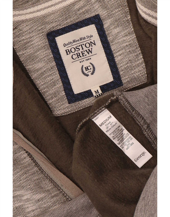 Boston Crew Chaqueta de chándal para hombre Poliéster moteado gris medio
