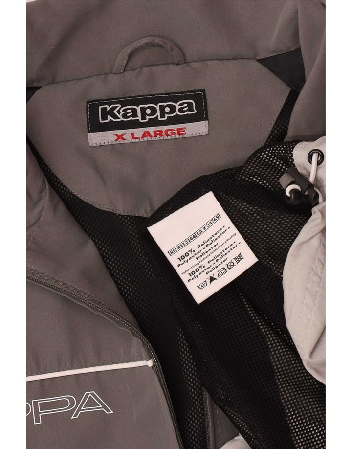 Kappa Hombre Chándal Top Chaqueta XL Gris Colorblock Poliéster
