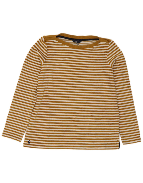 JOULES Top de mujer de manga larga UK 42 Algodón a rayas beige medio