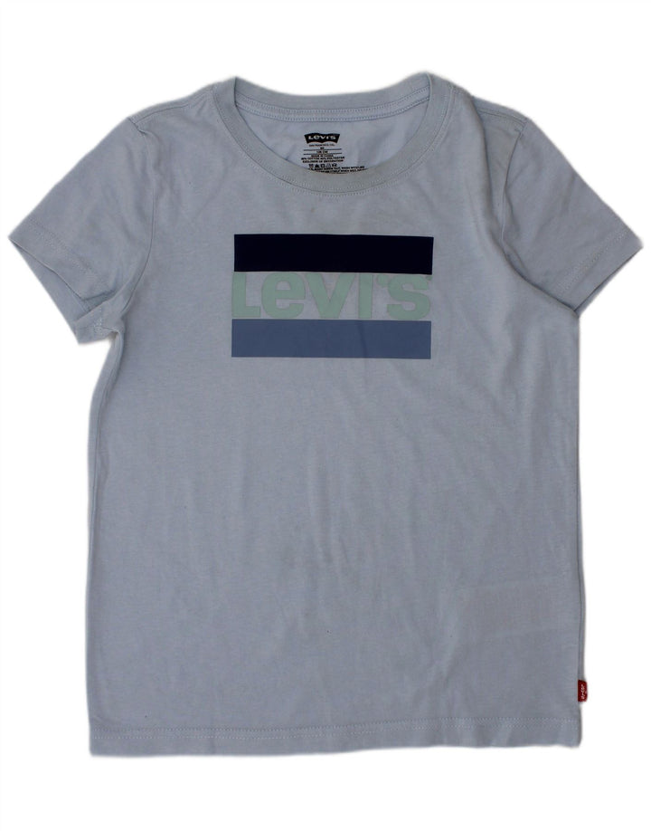 LEVI'S Boys Graphic T-Shirt Top 7-8 Years Blue Cotton