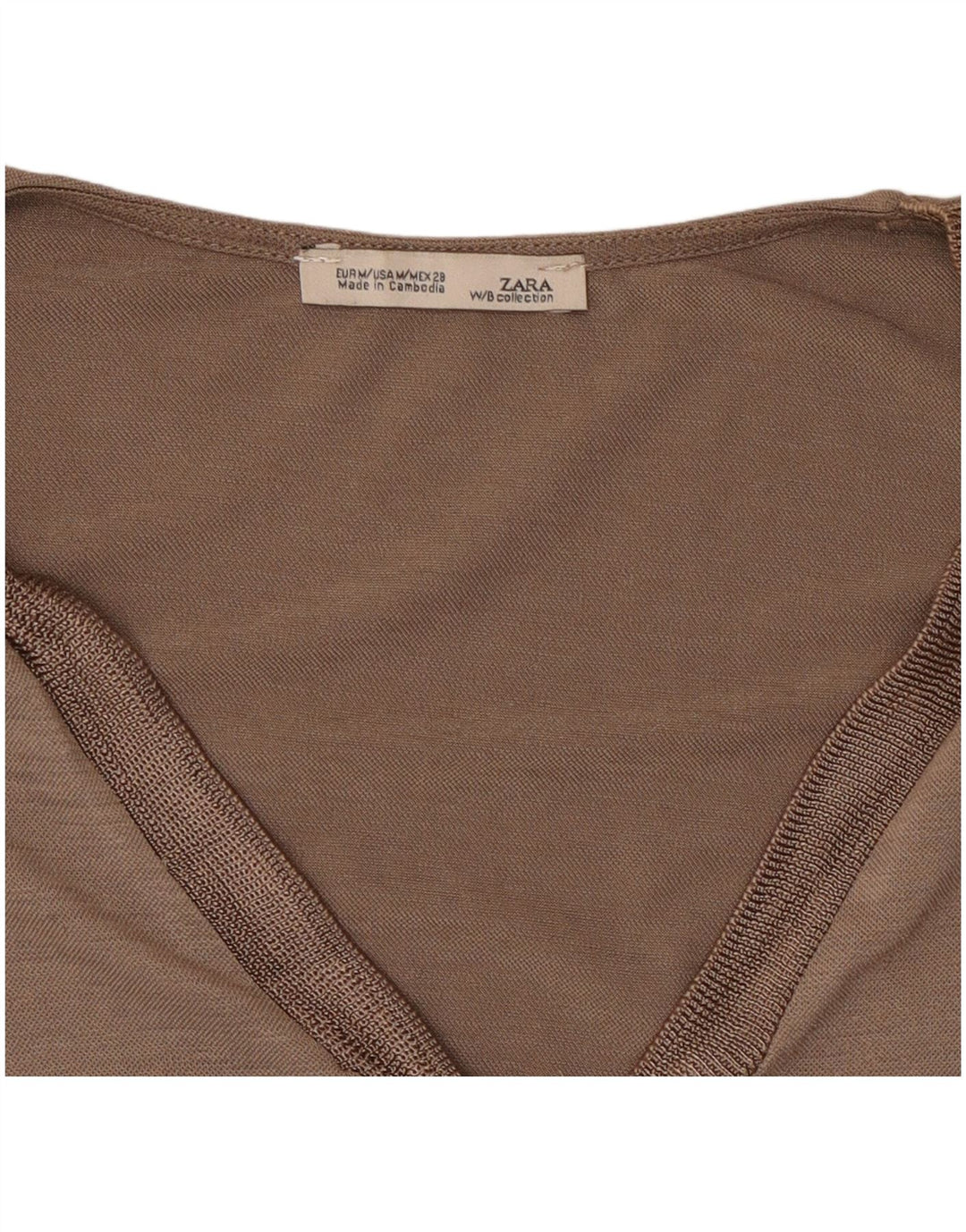 ZARA Mujer Blusa Top UK 44 Gris Medio
