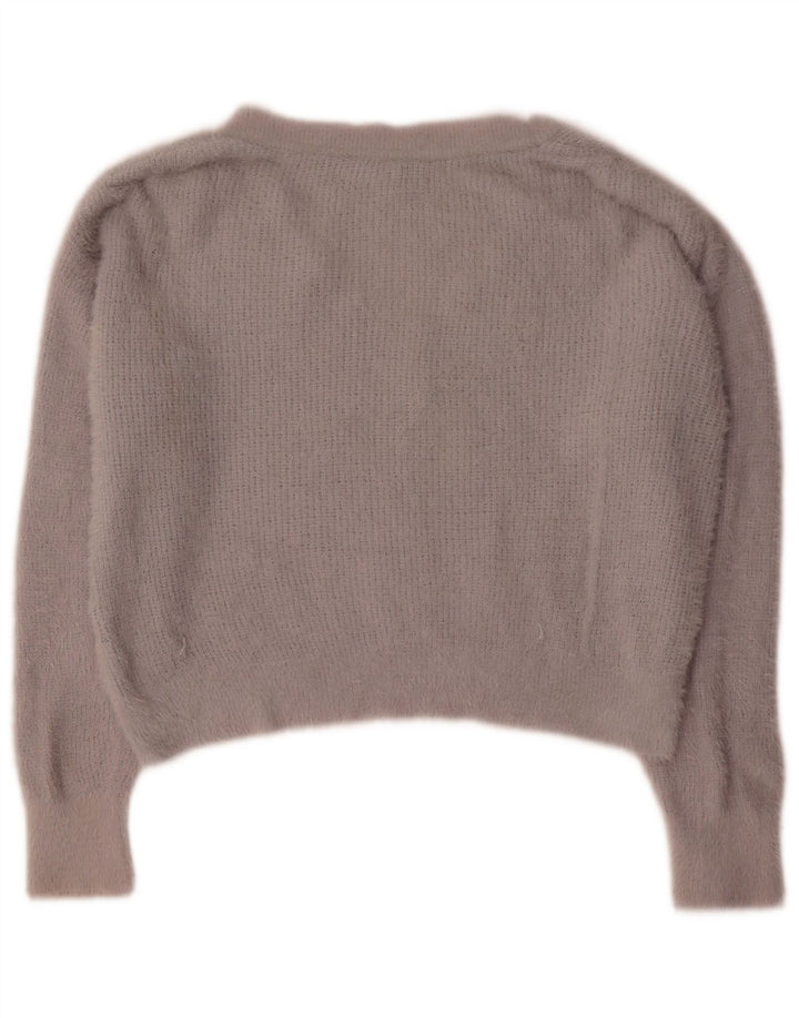 Topshop Suéter tipo jersey de gran tamaño con cuello en V para mujer UK 10 Small Grey