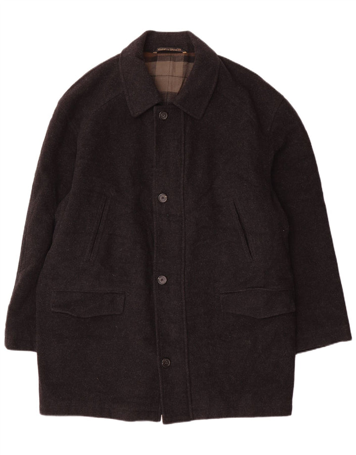 Marks & Spencer Abrigo para hombre Reino Unido 40 Grande Gris Lana Virgen