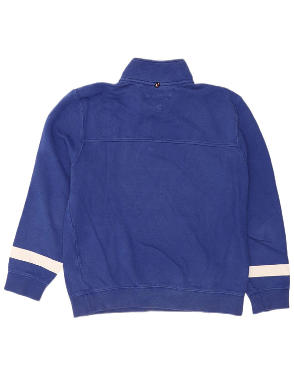 Tommy Hilfiger Sudadera con Cuello y Cremallera para Hombre Jersey de algodón Azul Medio