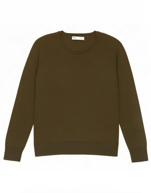 Zara - Jersey con cuello barco para mujer, talla 40, talla grande, color caqui, viscosa