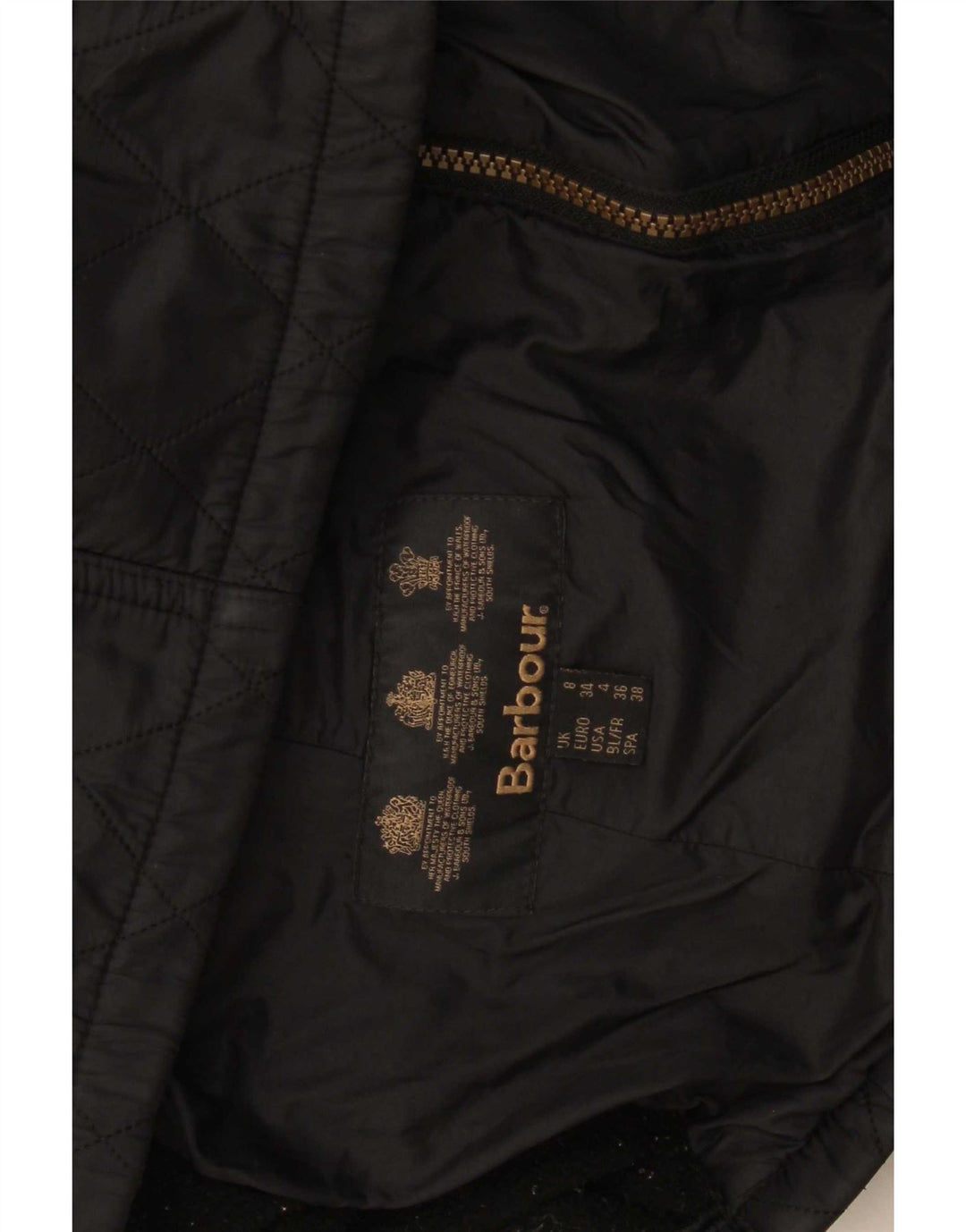 Barbour Chaqueta acolchada con capucha para mujer UK 8 Small Black