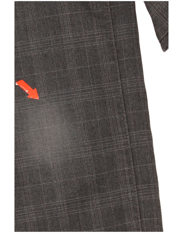 Pantalones informales ajustados para mujer Gas W28 L32 Poliéster a cuadros grises