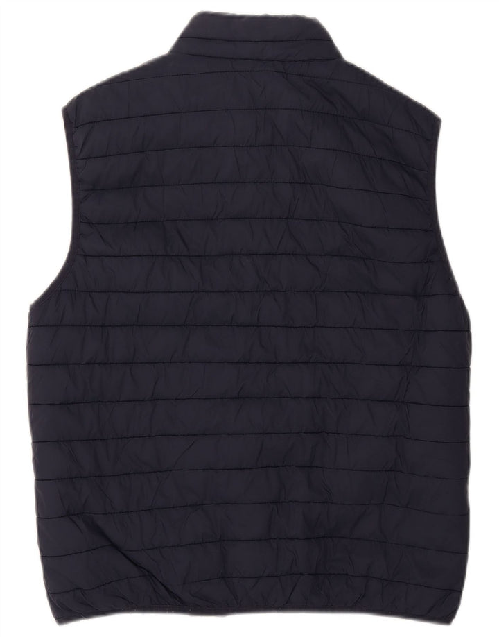 Zara Mens Chaleco Acolchado Reino Unido 40 Grande Azul Marino Poliéster