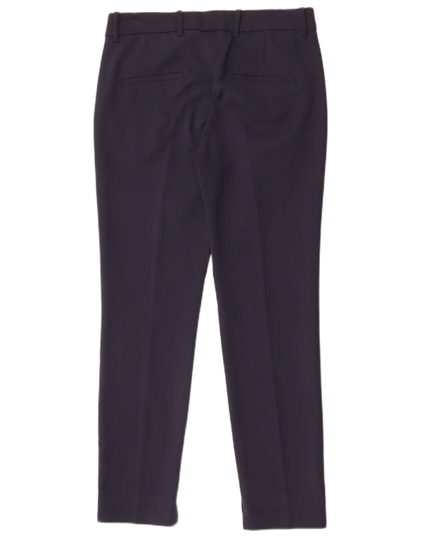 Zara Mujer Pantalones Casuales Slim Small W26 L28 Algodón Azul Marino
