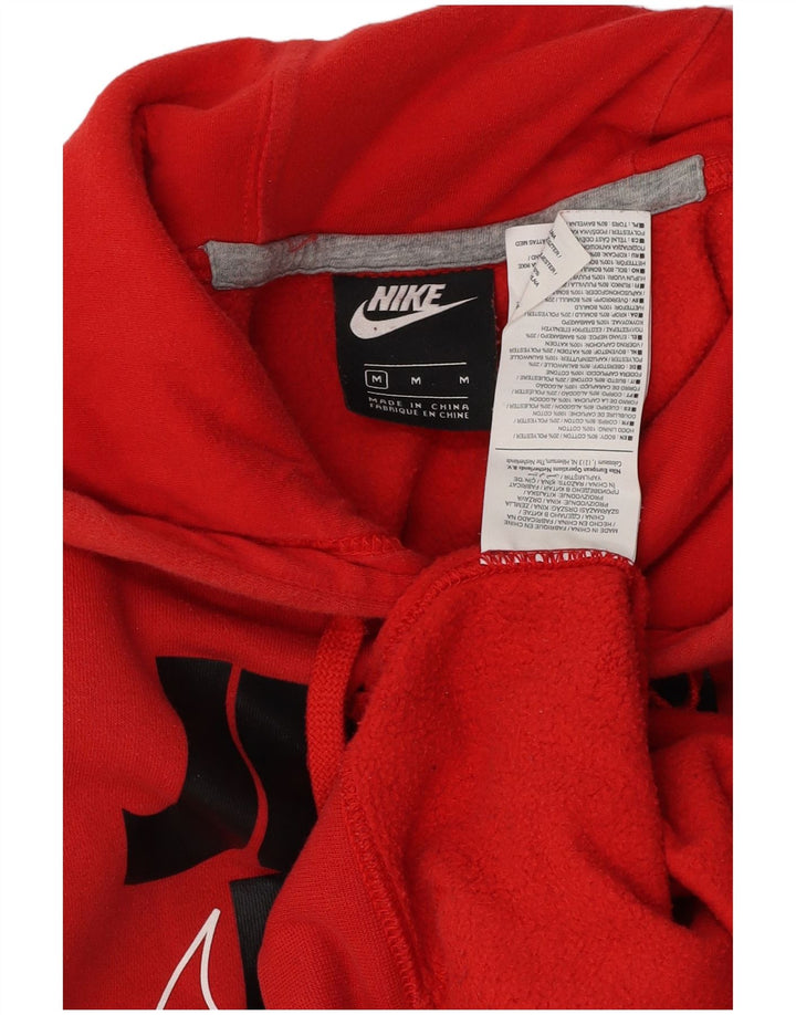 NIKE Sudadera con capucha gráfica para hombre, jersey de algodón rojo mediano