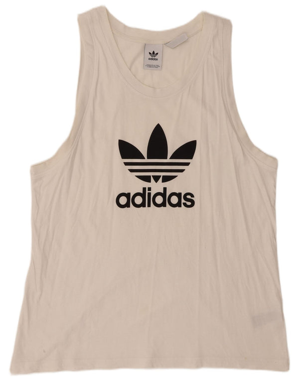 Adidas Hombre Graphic Vest Top XL Algodón Blanco
